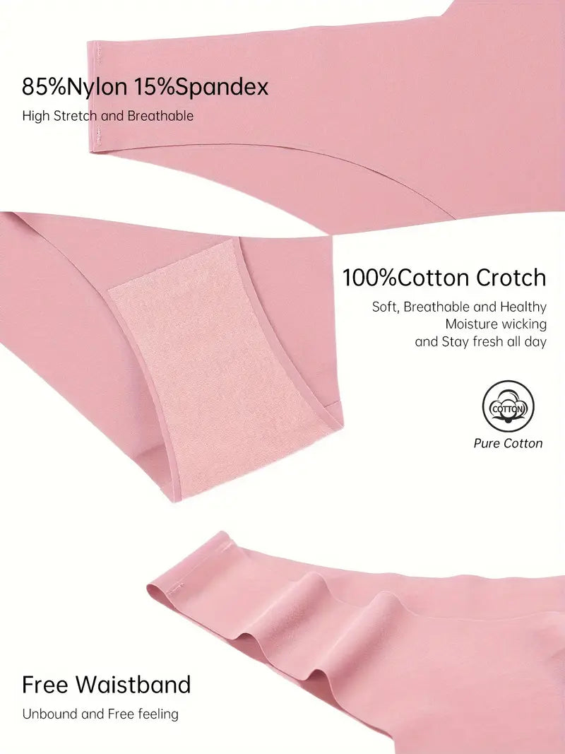 20pcs Comfy Seamless Solid Panties - Breathable Stretchy Intimates for Women